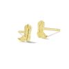 Tiny Cowboy Boot Stud Earrings in 18k Yellow Gold Vermeil