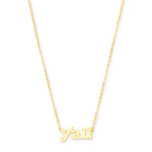 Y'all Pendant Necklace in 18k Gold Vermeil