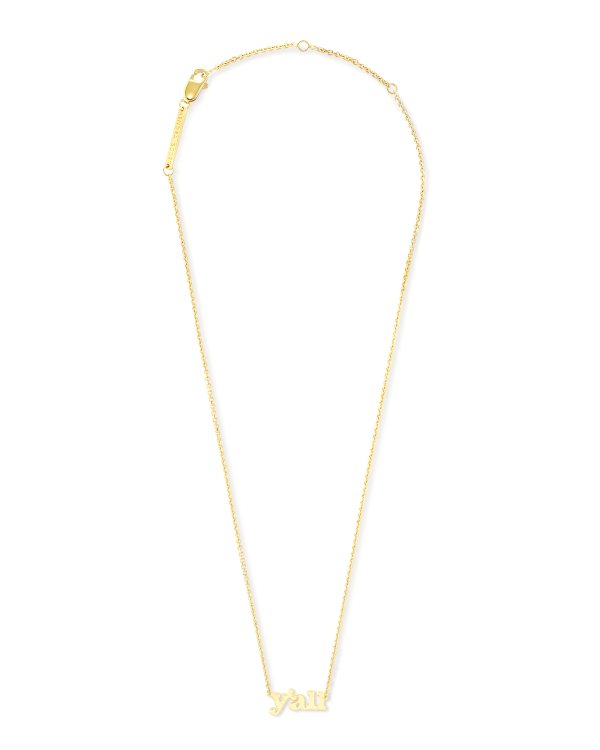 Y'all Pendant Necklace in 18k Gold Vermeil - alternate view