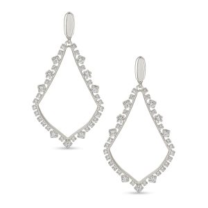 Sophee Crystal Clip-On Drop Earrings in Silver