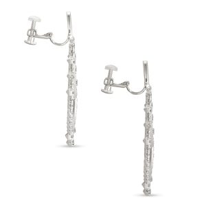 Sophee Crystal Clip-On Drop Earrings in Silver - view 2